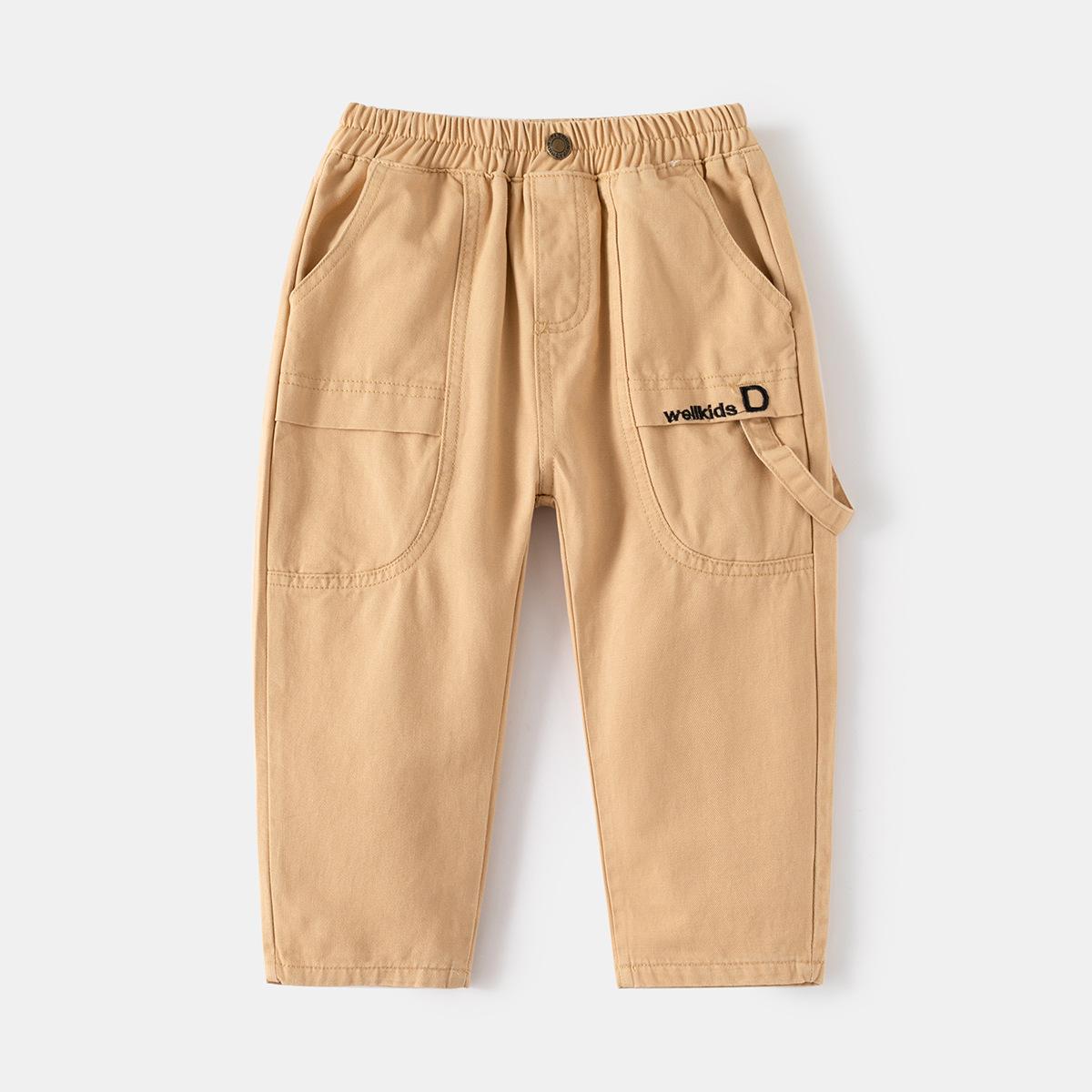 

Spring new boys comfortable versatile casual pants medium children handsome overalls children s trousers tide 130cm