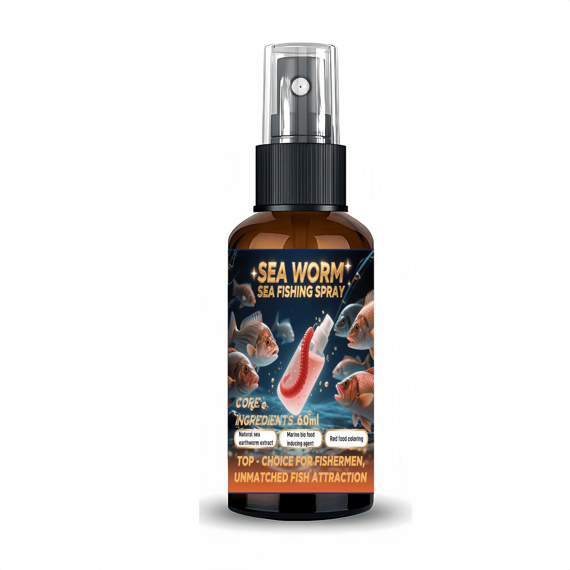 Professional fishing attractant,sea worm concentrated fish bait spray - extracted from the body fluids of wild sea worms,60ml