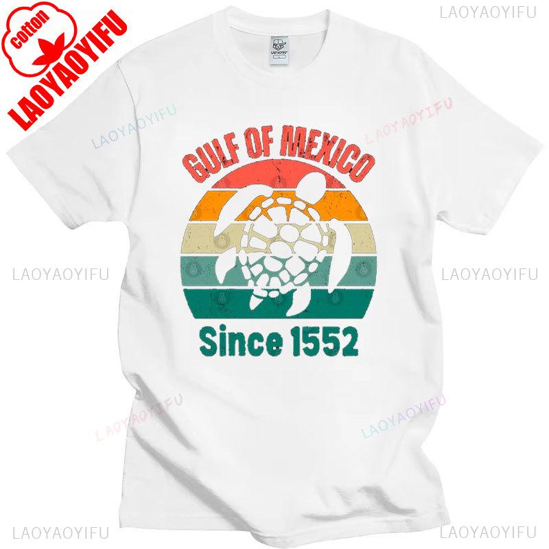Golf von Mexiko Seit 1552 T-Shirt Mode Batik Schildkröte Grafik T-Shirt Sommer Lässig Streetwear Unisex Baumwolle T-Shirts Camisetas