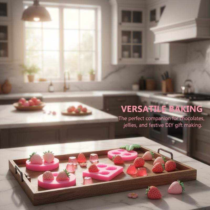 Fruit Strawberry Dessert Mousse Cake Mold Silicone Cake Decorations Reusable Baking Molds Kitchen Tools