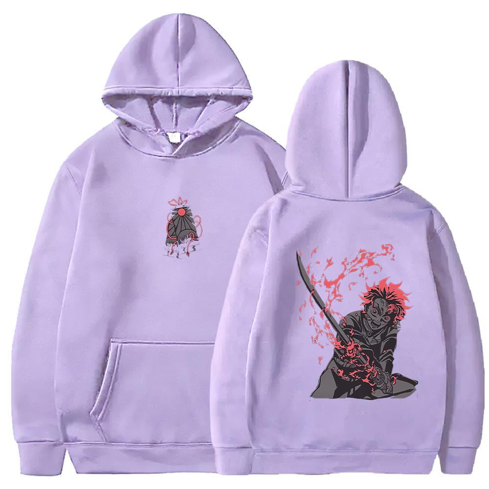 Demon Slayer Tanjirou Manga Hoodies Harajuku Hip Hop Y2k Sweatshirts Fall Winter Fleece Loose Streetwear Men Women Clothing