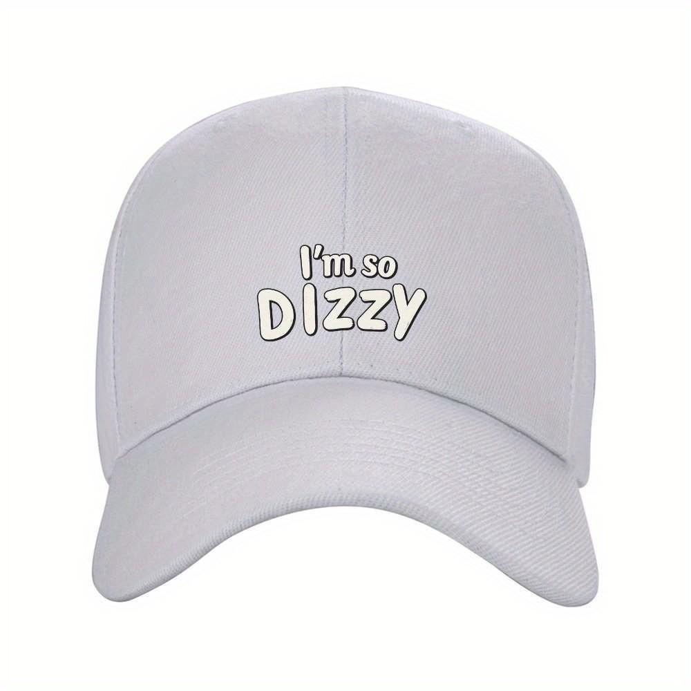 Dizzy Letter Print Baseball Cap Unisex Solid Color Adjustable Outdoor Travel Hat