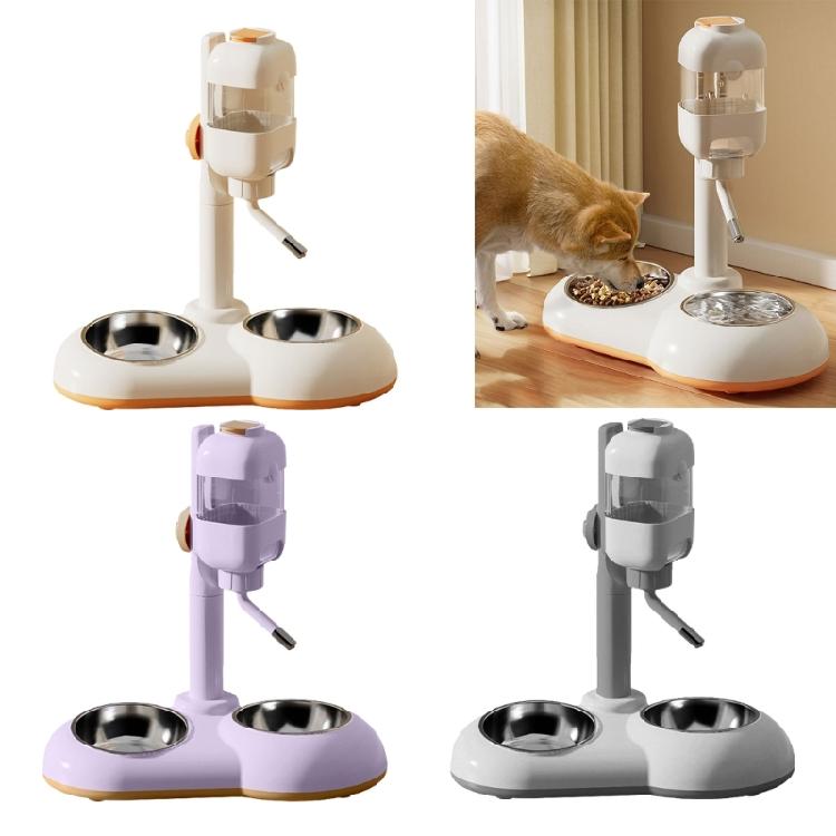 Dog Feeder Puppy Food Water Bowl Double Bowl Height Adjustable Large Capacity