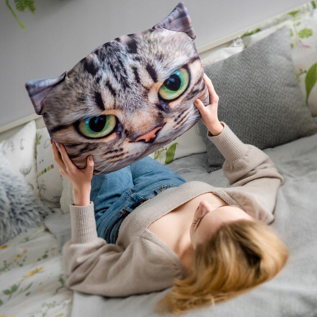 KADAX Pillow Pattern with Cat Print Mascot 30x45 Cm