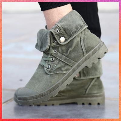 2025 Armeegrün Herren Canvas Stiefel High Top Deodorant Damen Denim Casual Sneakers Knopf Walking Zapatillas
