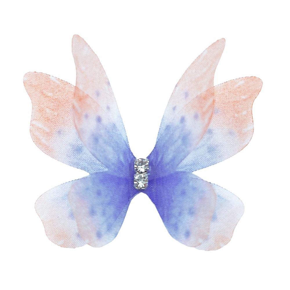 50 ks dvouvrstvých šifonových vyšívaných motýlů do vlasů, svatební doplňky