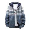 Suéter masculino casual de outono e inverno com capuz e suéter de malha quente
