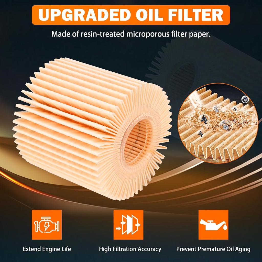 15620-31060 Oil Filter Housing Cap Assembly Kit for Toyota Rav4 Tundra 4Runner Camry Highlander Tacoma Lexus RX350 Aluminum Oil Filter with Wrench