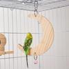 Bite Resistant Bird Flower Mirror Toy Moon-shaped Parrot Swing Stand  For Small Parrot