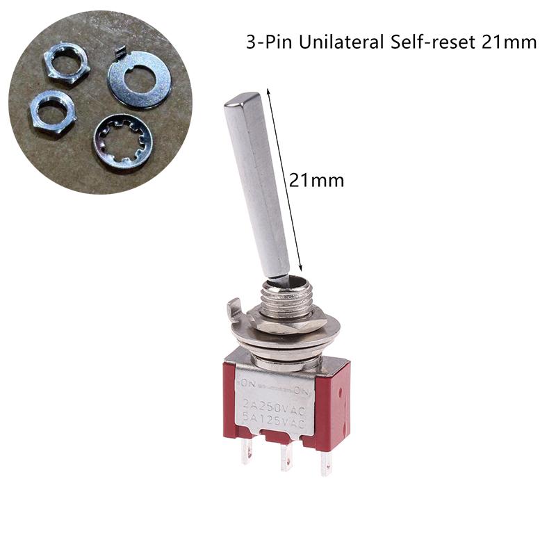 Toggle Switch 3Pin 3/2 Position Self-locking/Self-resetting ON OFF ON DPDT SPST DPST 5A 125VAC 2A 250VAC Latching Flat Handle