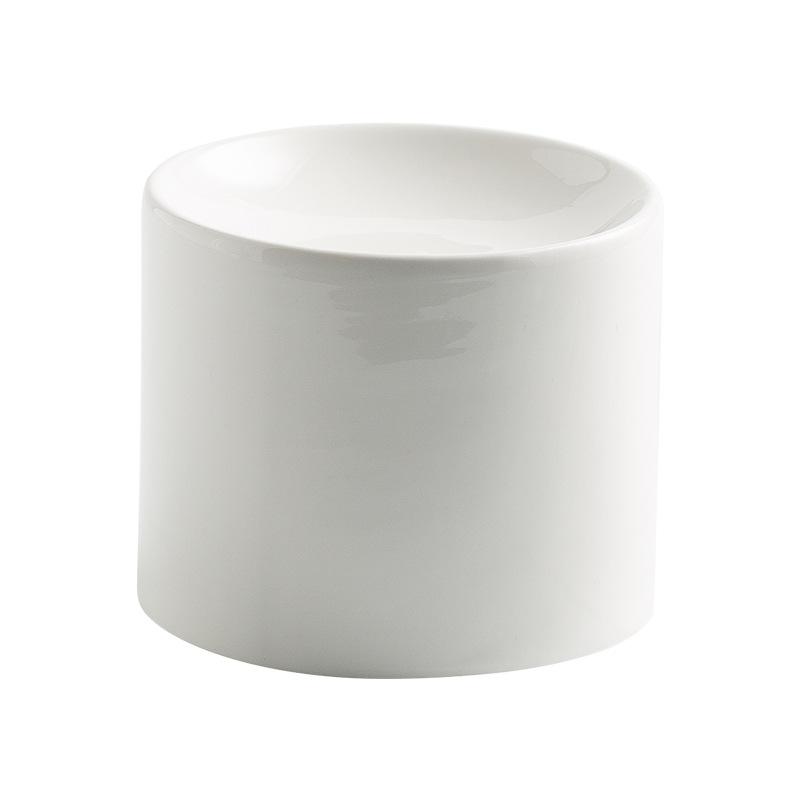 French High-End Western Food Molecular Cuisine Dim Sum Plate White High-Footed Artistic Conception Dish Tableware Cylindrical Plate Hotel Table