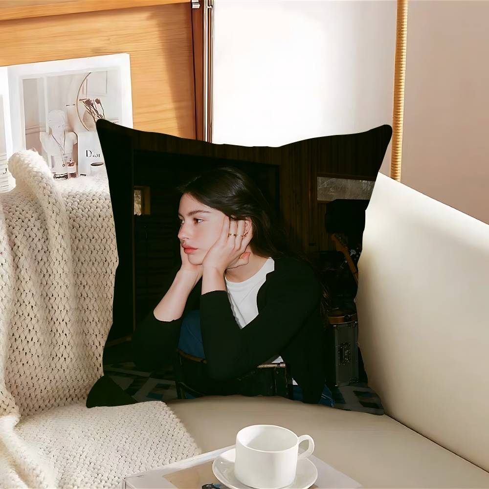 Singer Gracie-E Abrams-S Pillow Case Removable Washable Cushion Cover – All-Season Soft Linen