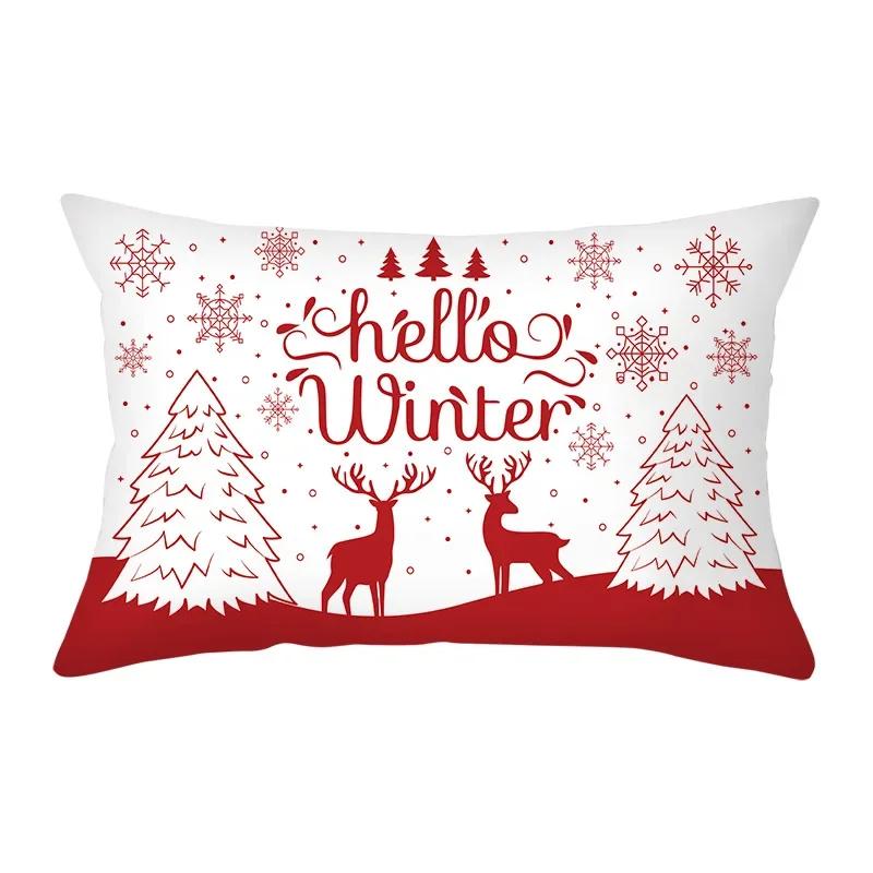 Christmas Cushion Cover Red Pillowcase Sofa Decoration Pillow Home Decor