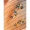 White Baihe With Color Drop Glaze Enamel Earrings Light Luxury Simple Studs Retro Earrings