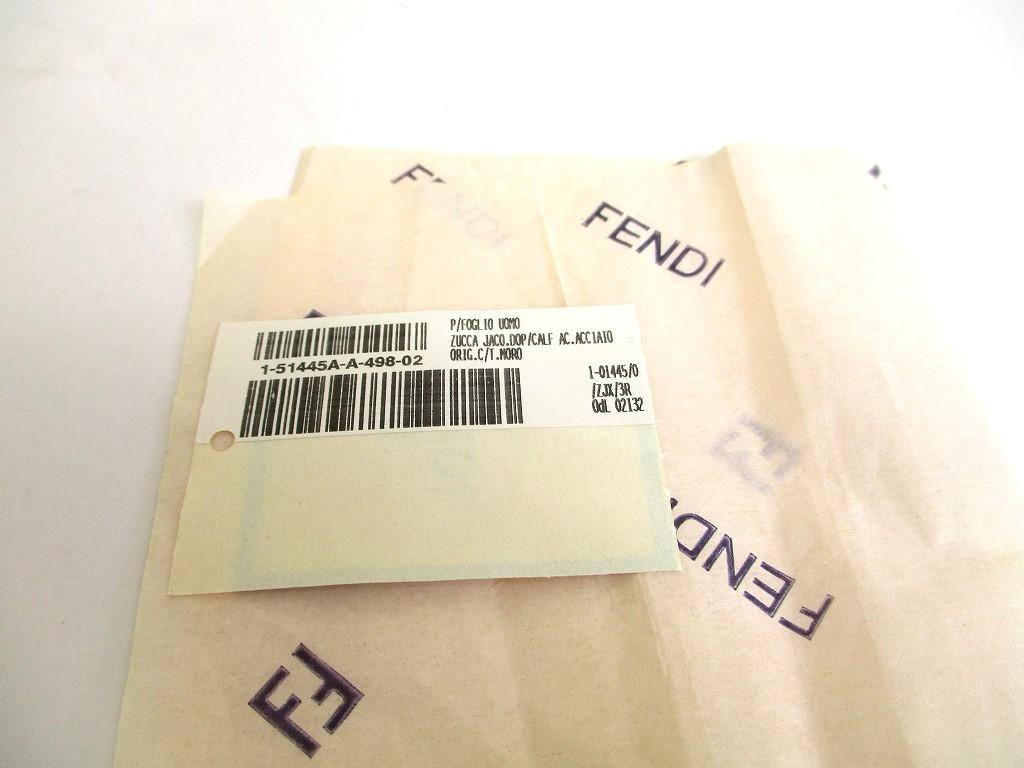 Authentic FENDI Zucca Dark Brown Canvas Leather Bifold Wallet Compact Wallet #9778  Refurbished