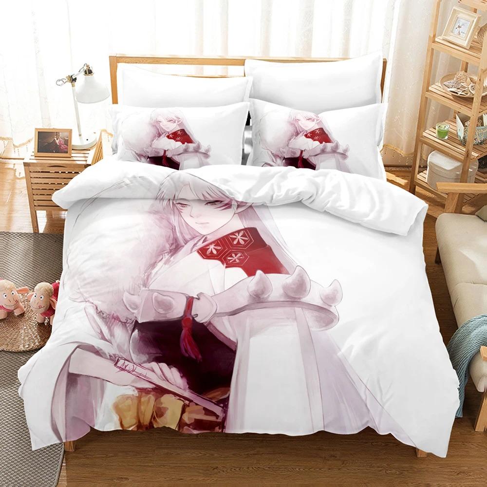 3D InuYasha Bettwäsche-Sets Bettbezug-Set mit Kissenbezug Twin Full Queen King Bettwäsche Bettwäsche