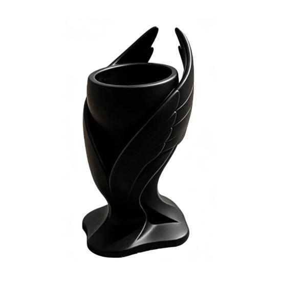 3D Printed Angel Wing Planter Pot, Mini Decorative Succulents Pot, Palm-Sized Desktop Flowerpot for Home Office Small Plants Pen Holder Gift