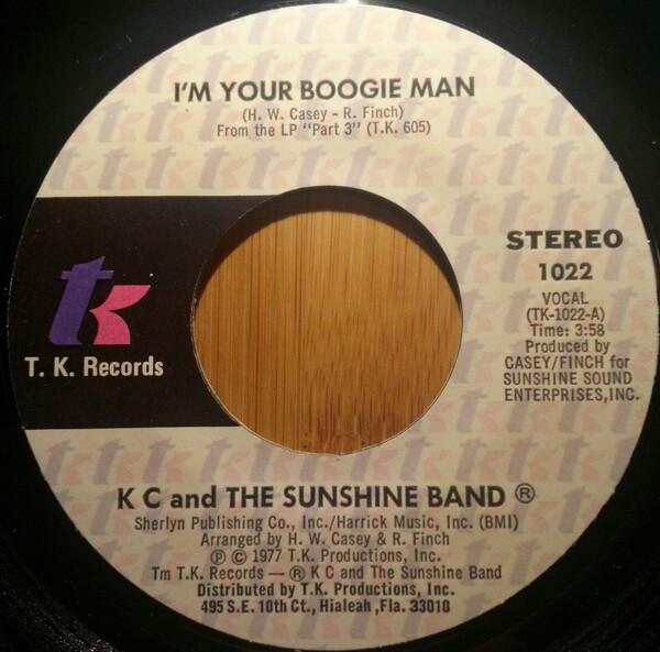 

7inch Record KC & THE SUNSHINE BAND - I m Your Boogie Man 1022 T.K. Records 1977 US Soul/Funk Used