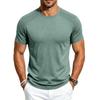 Men's Quick Dry Short Sleeve T-Shirt Athletic Round Neck Cotton Linen Breathable for Gym Running Training