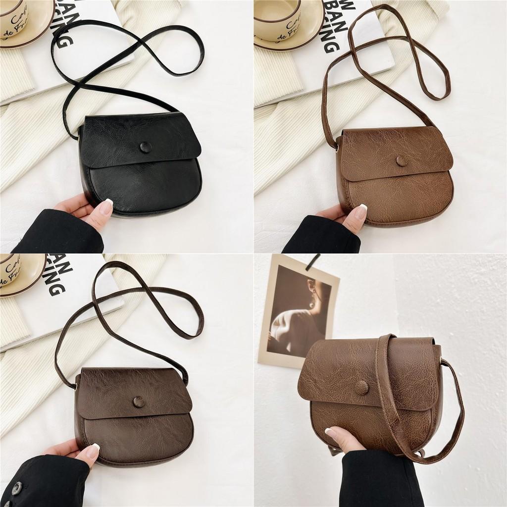 Elegant Vintage Saddle Bag For Spring Fashion Stylish Pu Shoulder Crossbody Bag