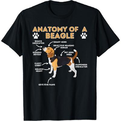 Anatomia Beagle'a - Śmieszny T-shirt dla Miłośnika Psa Beagle Właściciela Zwierzęcia