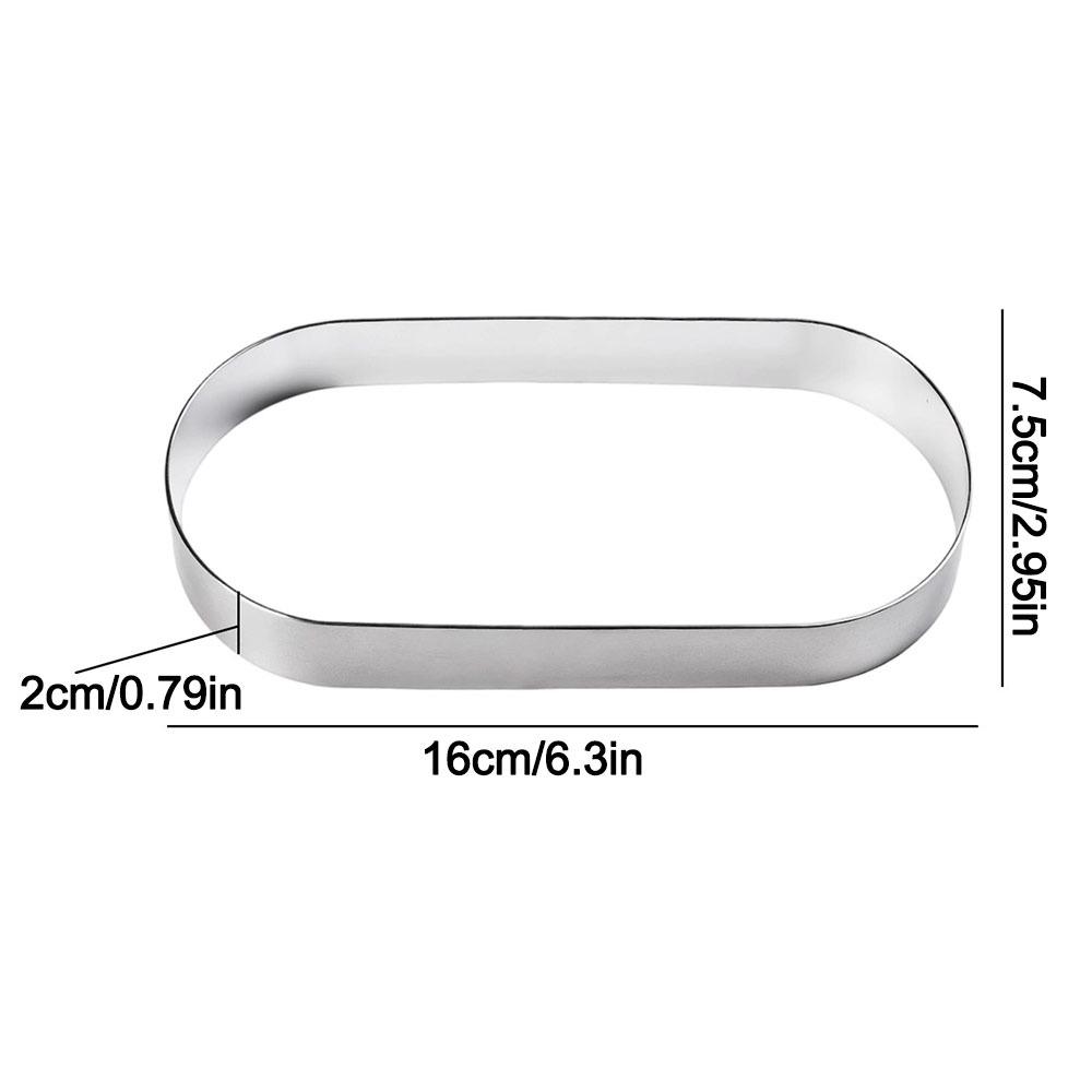 Stainless Steel Oval Cake Rings Multipurpose Cake Ring Molds  for Professional Pastry Baking