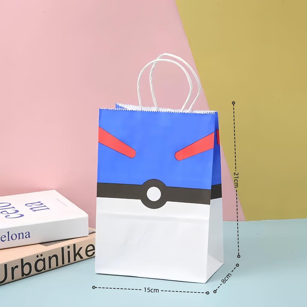 Pokemon Gift Bags Birthday Party Decoration Pikachu Candy Paper Bags Goody Biscuit Package Kids Boys Favors Gifts Party Supplies