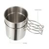2 Pcs Camping Cookware Cooking Set Outdoor Stainless Steel Camping Pots Cup Mug for Backpacking Hiking Picnic
