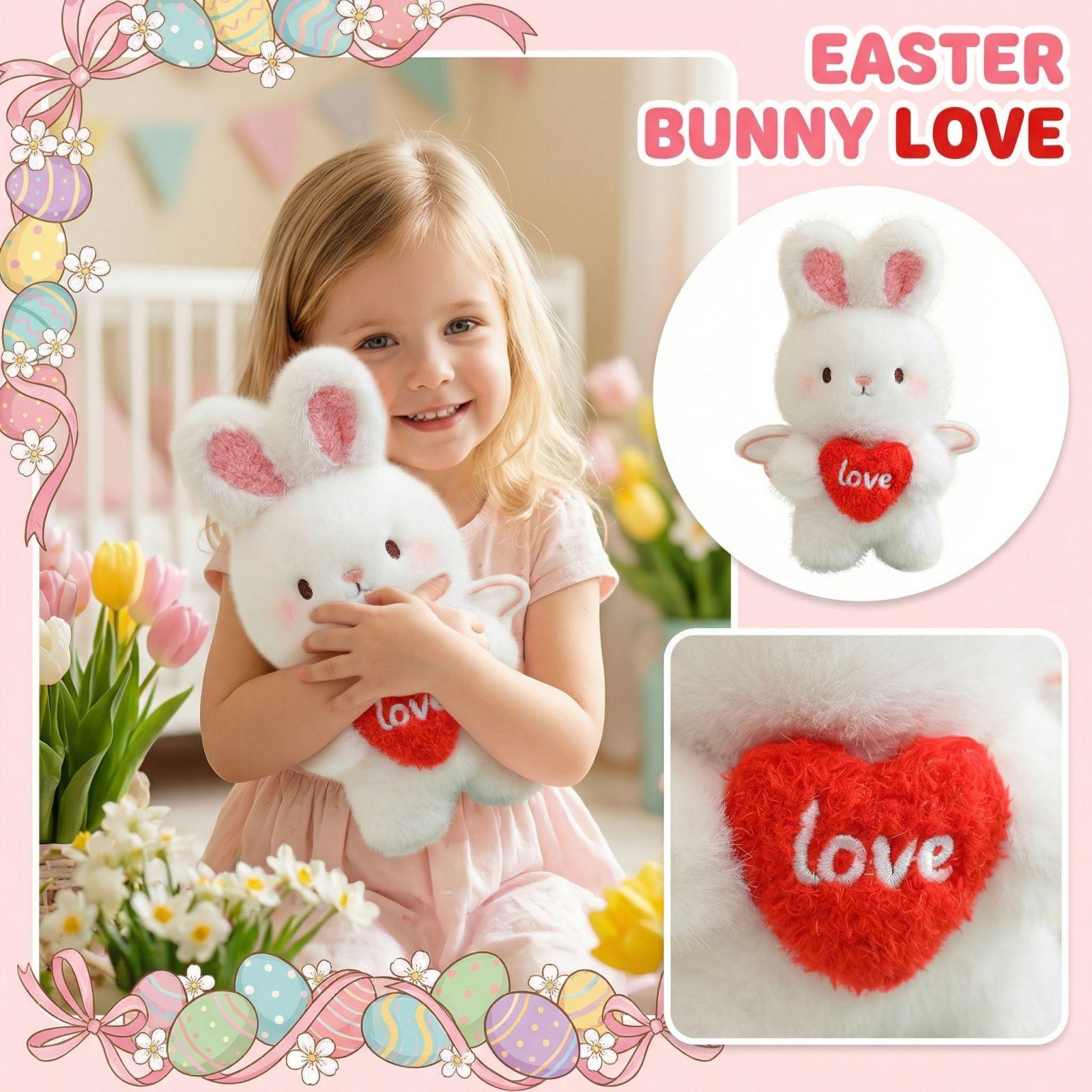 Easter Hug-the-Heart Bunny Plush Toy One Size