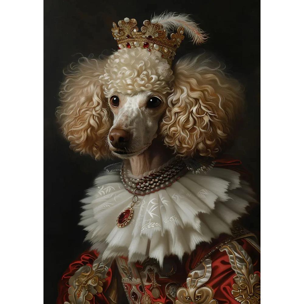 Interesting Gorgeous Dog Holding Book Reading Poster Aclassical Pet Artwork Prints Canvas Painting Wall Pictures Classroom Decor