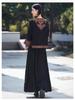 Premium Ethnic-Style Embroidered Satin Jacquard Coat with Frog Button