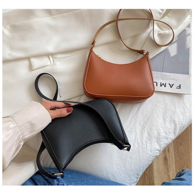 Cute Solid Color Small Square Bag Lightweight Portable Single Shoulder Armpit Bag for Students School Daily