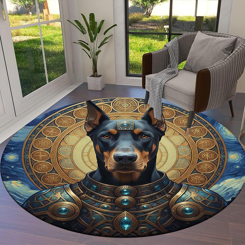 AnimalSorcerer Round Area Rug,Carpet Rug for Living Room Bedroom Sofa Playroom Decor,Non Slip Floor Mat