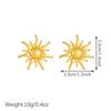 DIEYURO 316L Stainless Steel Golden Fashion Irregular Sun Rays Earrings For Women Trend Classic Waterproof Earrings Jewelry Gift