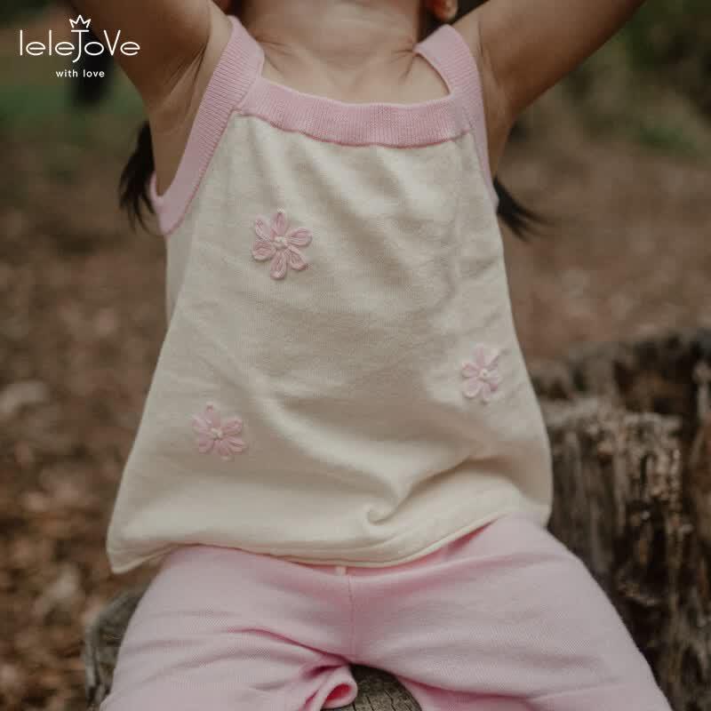 LELE JOVE Baby Girl 3D Knit Jacquard Shorts