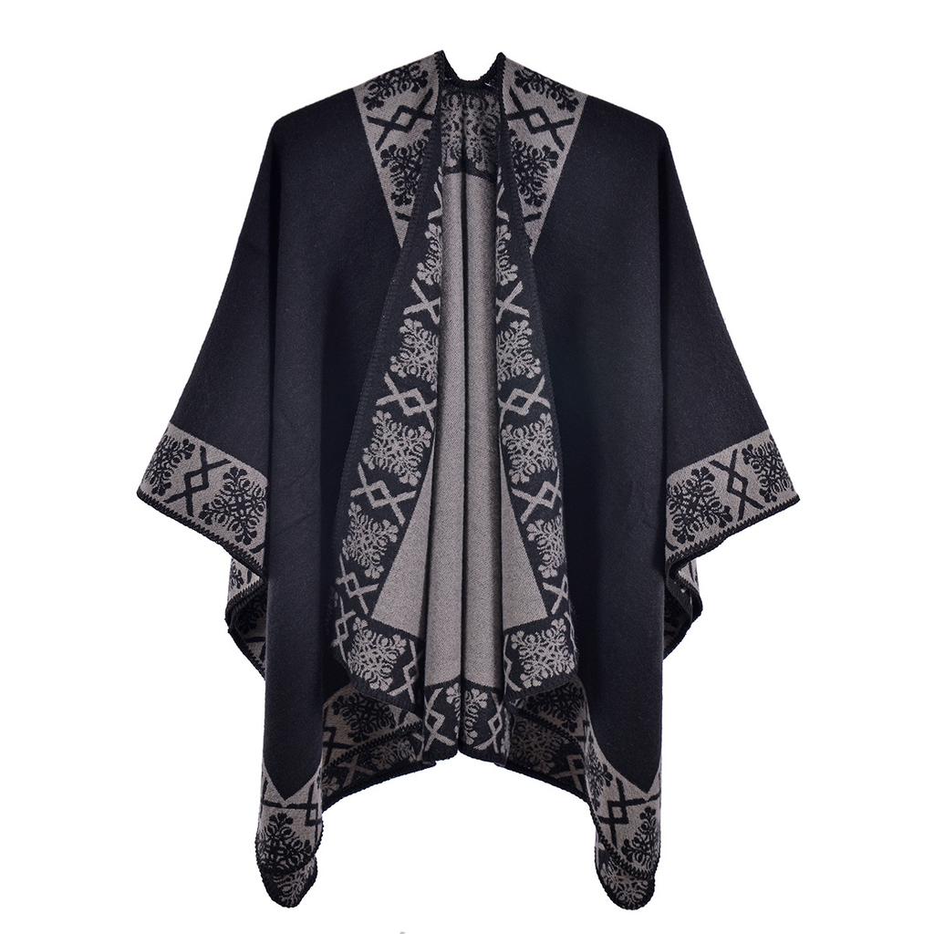 Women S Ethnic Style Thick Faux Cashmere Scarf Winter Warm Shawl Wrap