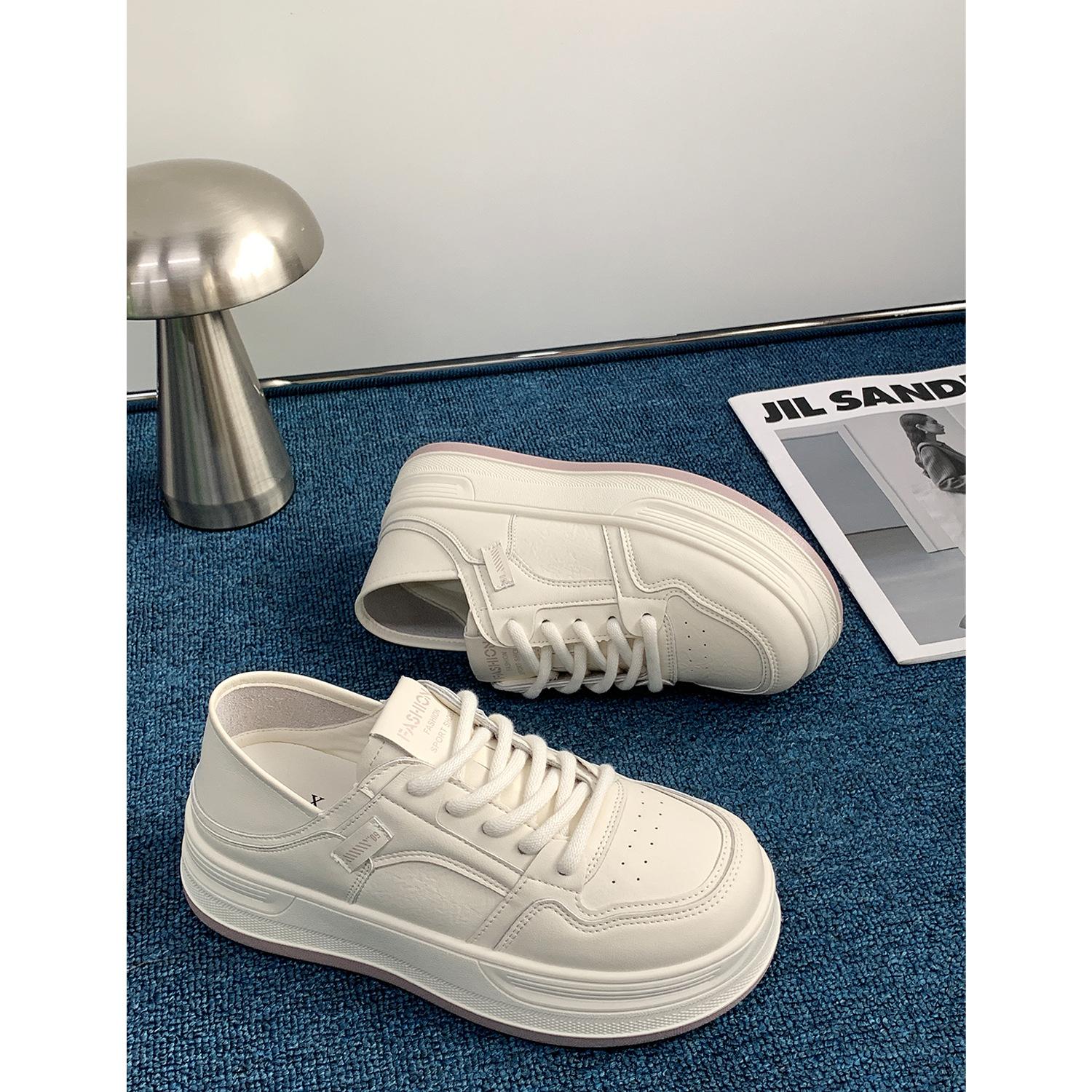 

thick-soled little white shoes women s ins trendy, comfortable and wear-resistant niche 2025 spring and autumn new models increase height and comfort 40 фиолетовый