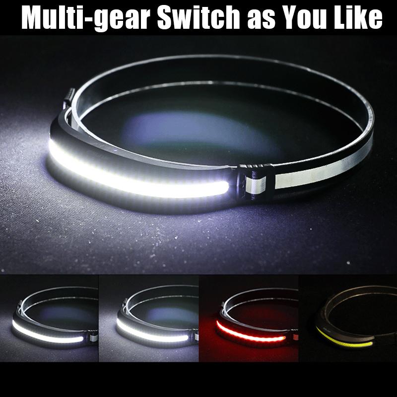 COB Tragbare Stirnlampe Rot und Weiß Doppelte Lichtquellen Lampe Arbeit LED Stirnlampe Outdoor Camping Angeln Laufen Scheinwerfer Lampe