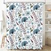 Vibrant Floral Shower Curtain Blue Pink Bloom Decor for Bathrooms Water-Resistant Fabric Modern Home Accessories
