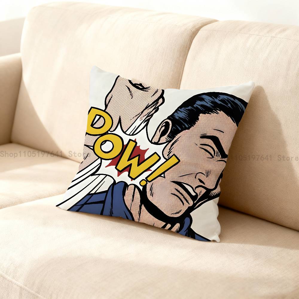 Roy Lichtenstein Pop Art Pillow Case For Sofa Decor Car Office Room Printing Cushion Cover Decorations and Protector