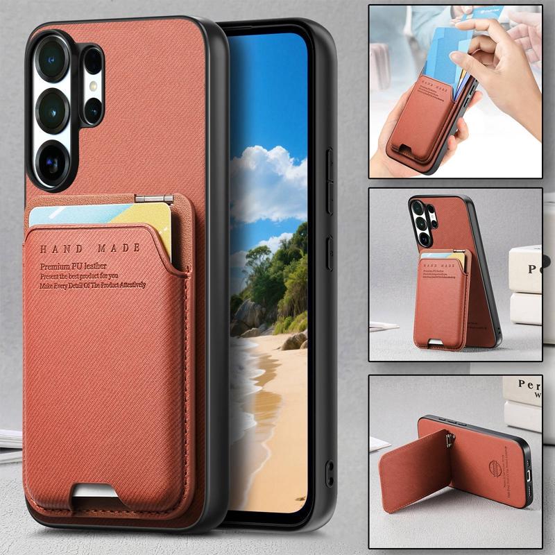 Wallet Back case cover with stand for Samsung S26, For Galaxy A37/A57/A36/A55/A56 Credit card phone case