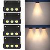 4Pc Solar Wall Lamp Non-Drill Fence Light Solar Powered Outdoor Waterproof LED Downlight for Railing Mailbox Balcony Deck Garden