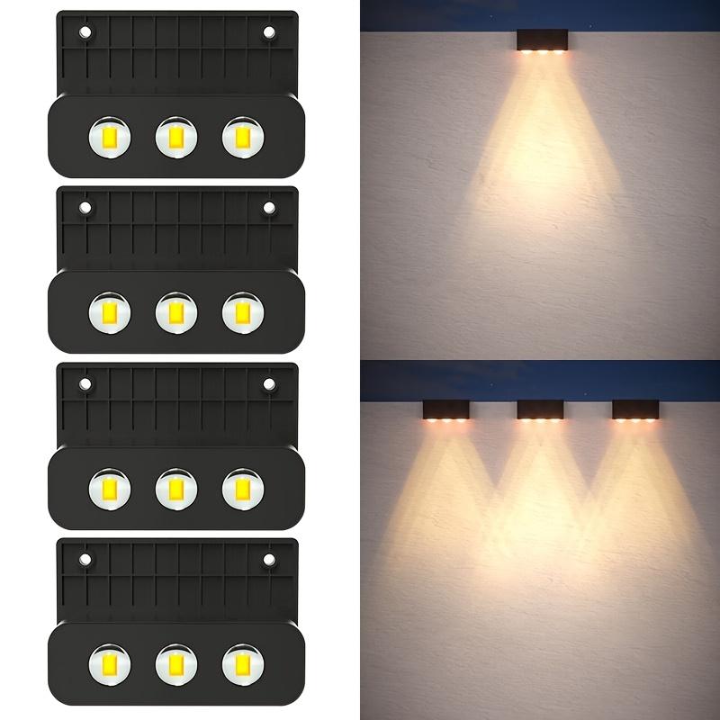 

4Pc Solar Wall Lamp Non-Drill Fence Light Solar Powered Outdoor Waterproof LED Downlight for Railing Mailbox Balcony Deck Garden