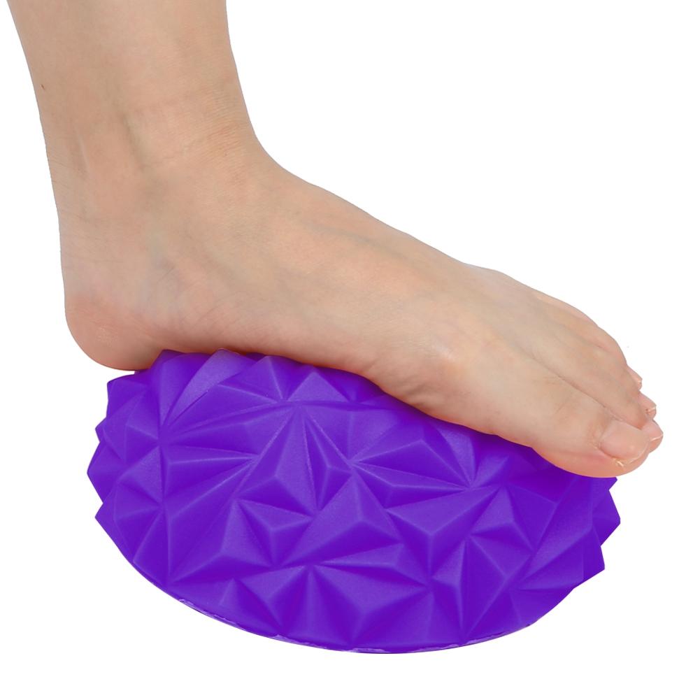 PVC Ball Stress Relief Yoga Massager Semicircle Foot Massage Balls Muscular Relaxationpurple