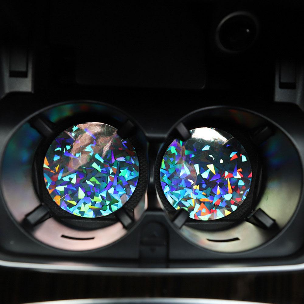 2pcs Aurora Coasters Car Water Cup Pad Holders Non-slip Rubber Mat for Bottle Holder Coaster Auto Interior Anti-skid Cup Holders