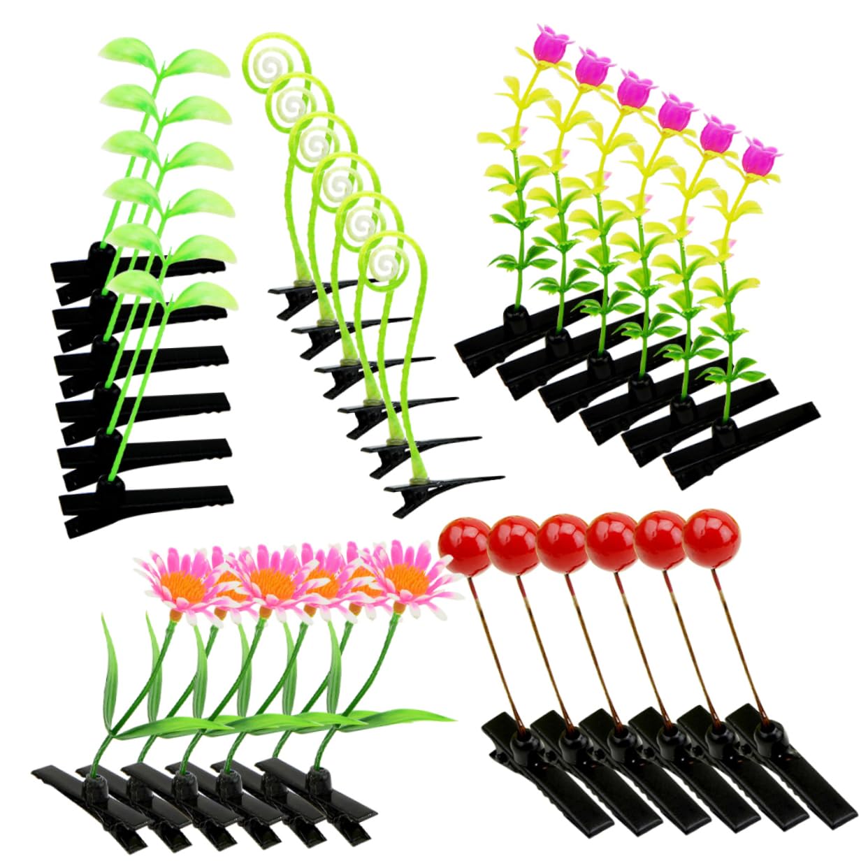TOVINANNA 30 Pieces Small Hair Clips for Girls, Bean Sprout Hairpins, Cute Hair Clips, Funny Grass Hairpins, Pea Sprout Hairpins
