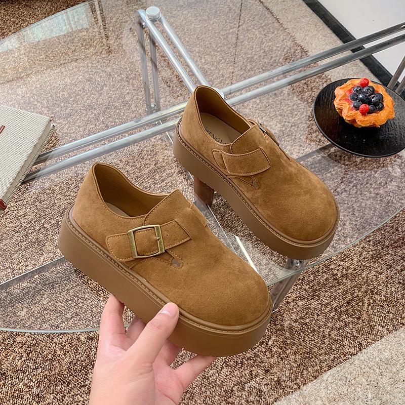 

French gentle single shoes, dopamine one-pedal loafers, new spring and autumn small man height increase Boken single shoes 40 малиновий