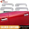 Silver Car Exterior Outer Door Handle Decor Cover Shell Trim For FORD F150 15-20