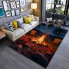 Campfire and Chairs At Night Suitable As a Non-slip Mat for the Living Room or Bedroom Sofa