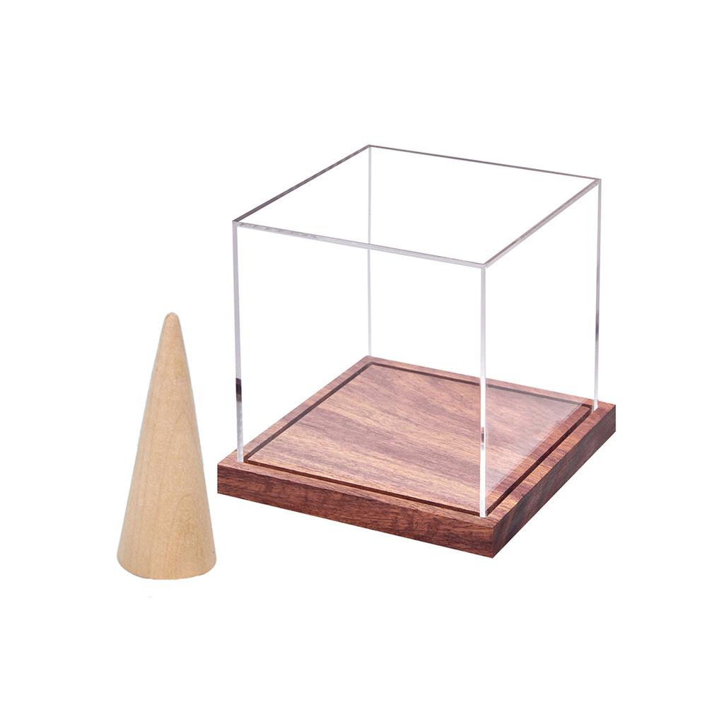 Transparente Acryl Ringe Displaybox für Meisterschaftsringe Holzsockel Box für Sport Sammlerstücke Einfache Installation